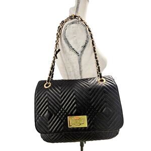 Bebe Black Quilted Shoulder Bag